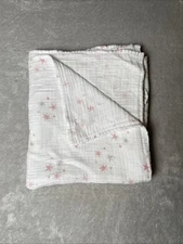 Aden & Anais Baby Blanket Cluster Starburst Pink Gray Star White Muslin Swaddle