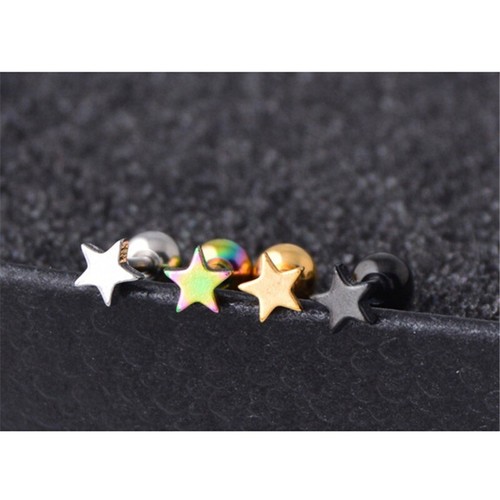 Stud Star Ear stud Stud earrings Star Small Cartilage Titanium steel Tragus - Picture 5 of 17