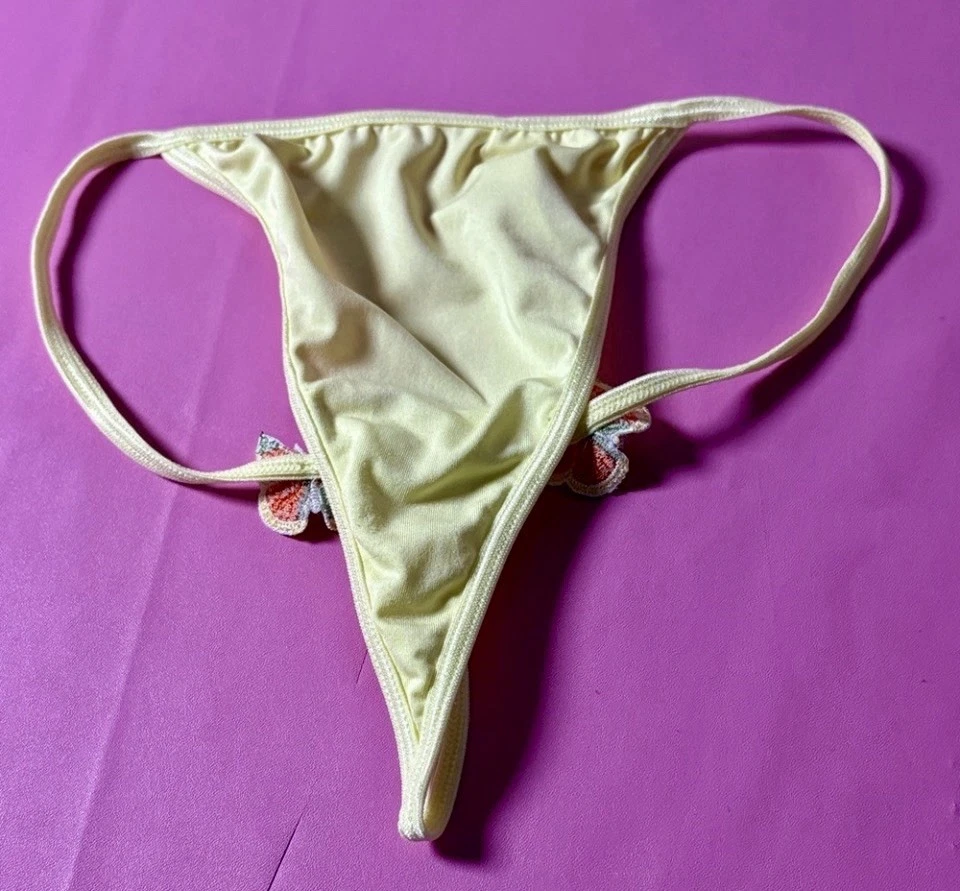 1X NUEVO Victoria's Secret M De Colección Azul Lazo Sedoso Chica Tanga Tanga Panty MEDIANO Foto 4 de 4