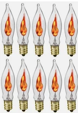 Creative Hobbies Lot of 29 Flicker Flame Light Bulbs, Candelabra Base, 3 watt
