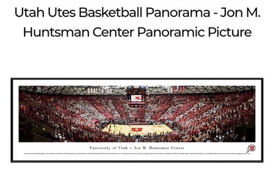 Blakeway Panoramas Utah Utes Basketball Panorama Huntsman Center, Framed 40x13.5
