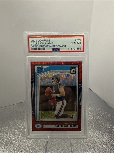 2024 Panini Donruss Caleb Williams Optic Preview Red Wave Prizm (RC) PSA 10