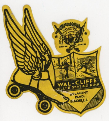 1930's-50's Wal-Cliffe Roller Skating Rink Belmont Roller Skating Label #8S