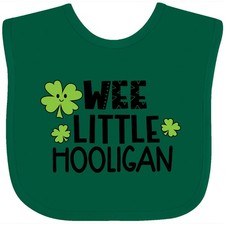 Inktastic St. Patrick's Day Wee Little Hooligan With Clovers Baby Bib Patrick
