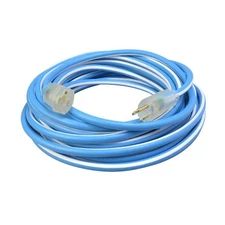 Southwire 1438SW0061 14/3 50' SJEOW Blue/White Cold Extension Cord Lighted
