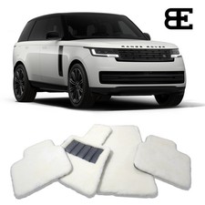White Genuine Sheepskin Floor Mats Fits 2023 - 2025 Range Rover Full Size
