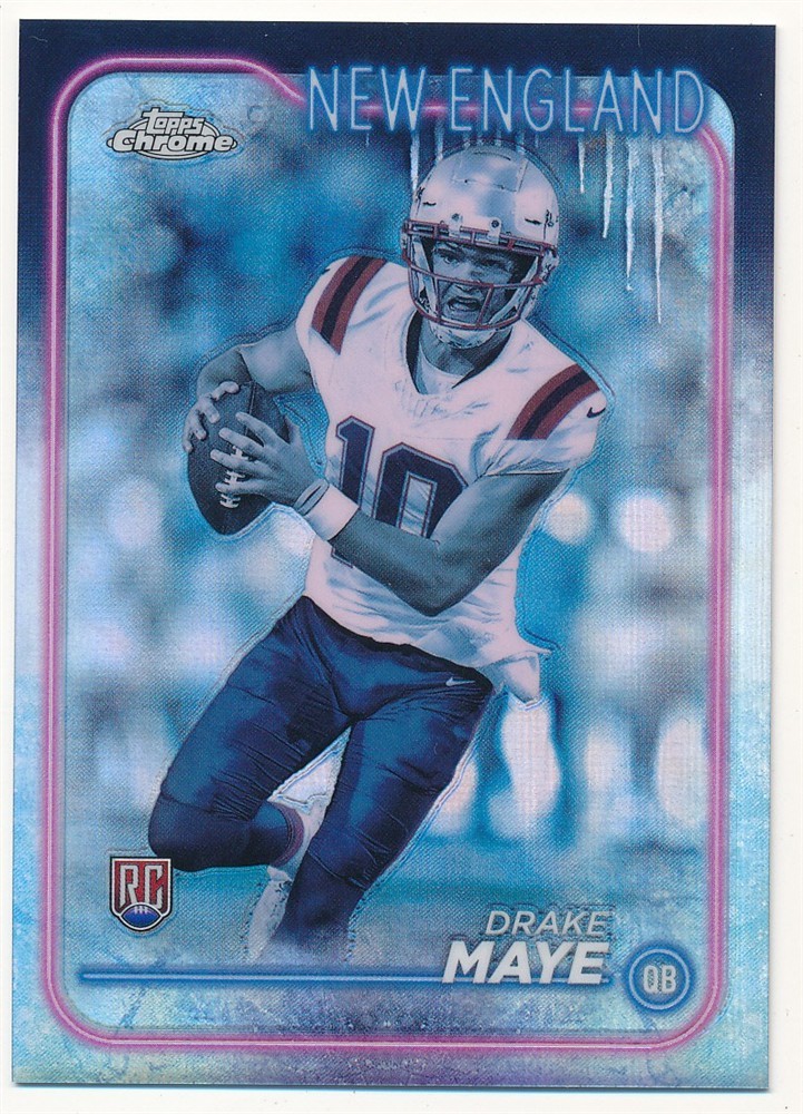 DRAKE MAYE 2024 TOPPS CHROME #203 RC ROOKIE FROZEN FRACTOR PATRIOTS RARE SP /5