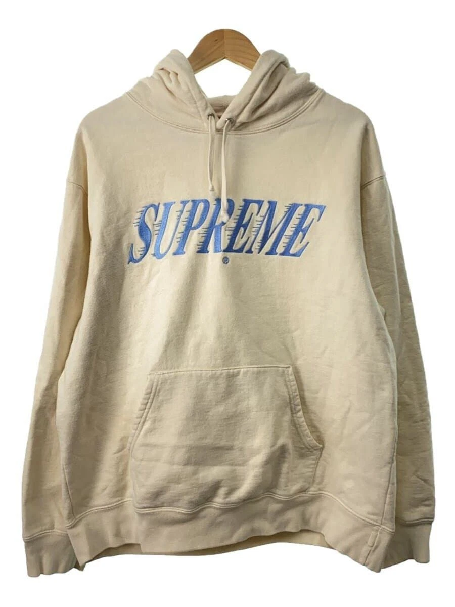 Sweat à capuche Supreme L coton crème uni occasion