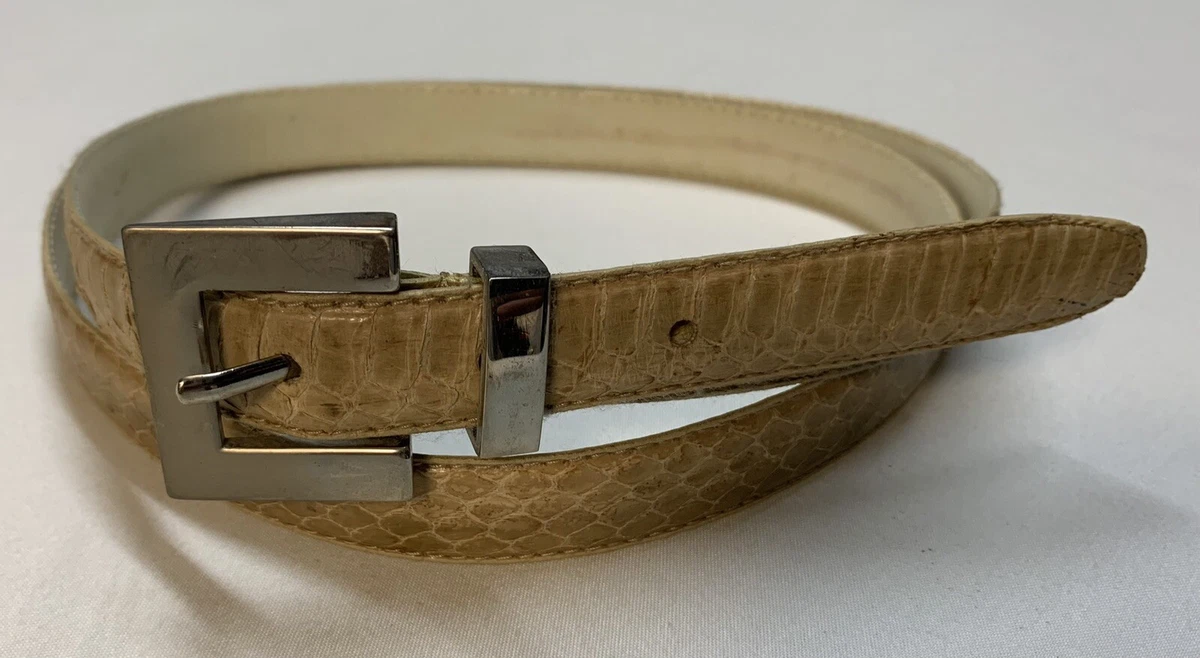 Ivory Snakeskin Belts for Women for sale | eBay display picture 3