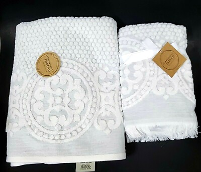 NEW COMMON THREAD GRAY,WHITE JACQUARD POLKA DOT PATTERN COTTON