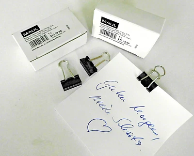 MAUL 24 Foldback-Klammern /Aktenklemmen/Papierklemmen KB:19mm Federstahl schwarz