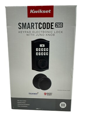 Kwikset Smartcode 260 Keypad Electronic Lock With Juno Door Knob 99690-022 (OB)