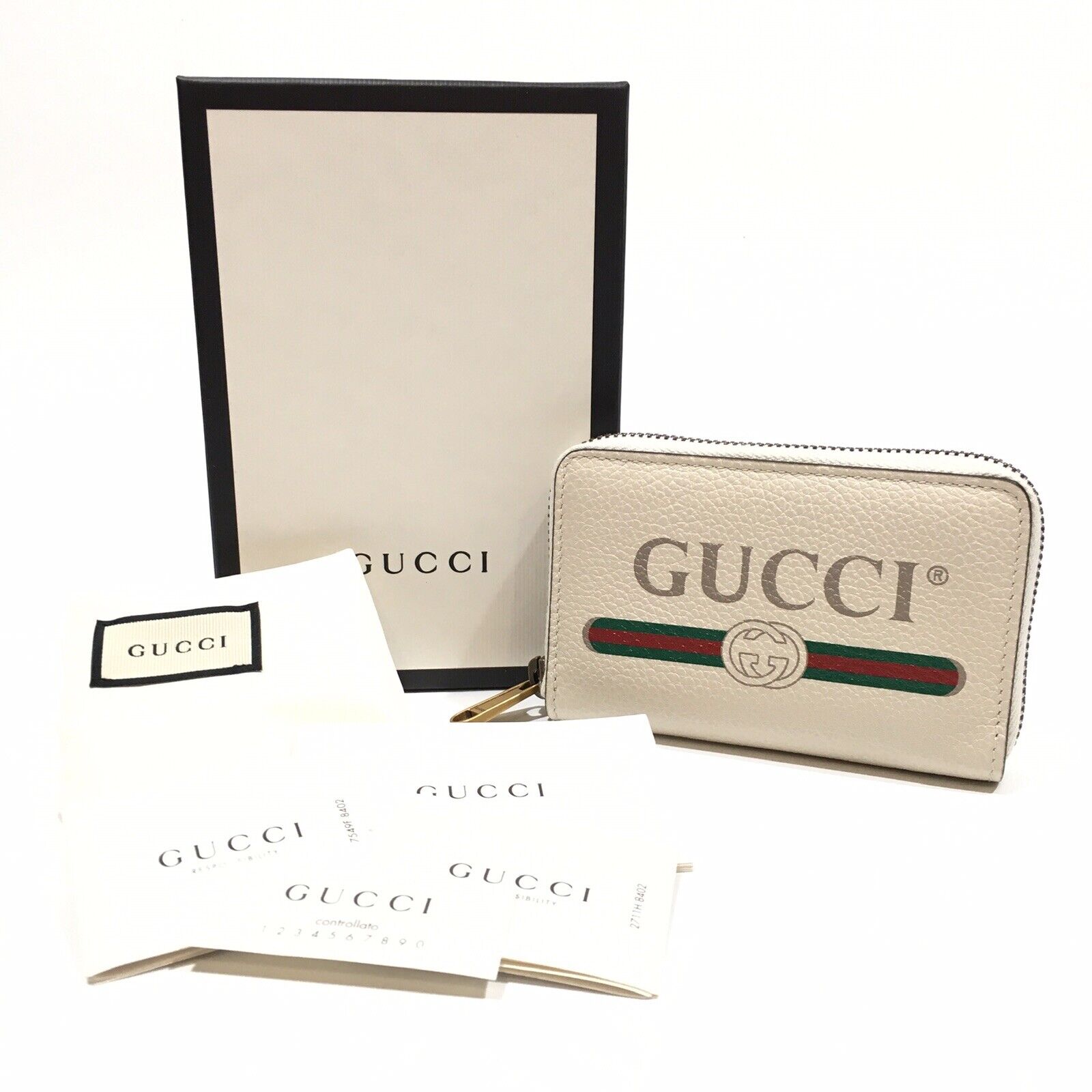 kreupel politicus Afwijzen Gucci Cripto GG Vintage Logo White Wallet Coin / Card Case -NEW | eBay