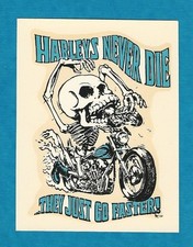 Vintage Original 1967 Ed Roth Harleys Never Die Speed Shop Water Decal Art