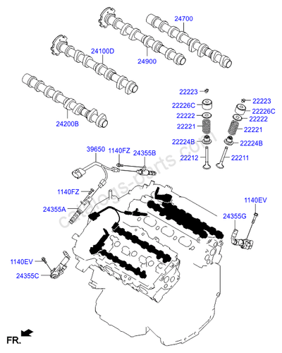 GENUINE BRAND NEW HYUNDAI SANTA FE 2013-ONWARDS CVVT ASSY-EXHAUST - Picture 2 of 3