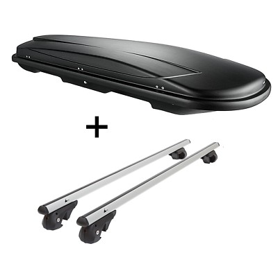 Dachbox VDPJUXT500L+Alu Relingträger VDP004XL für für Fiat Stilo SW 192 ab 03