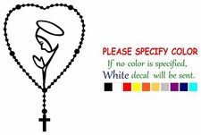 Rosary Saint Mary Fatima Virgen Vinyl Decal Sticker Car Window Bumper Wall 12"