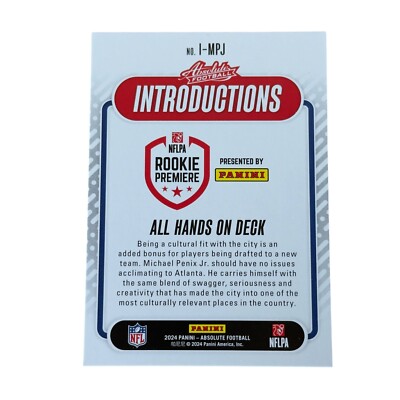 2024 Panini Absolute Football Michael Penix Jr Introductions All