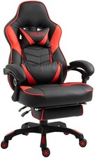 Gaming Stuhl schwarz/rot 136kg belastbar Kunstleder Bürostuhl Gamer Zocker Stuhl