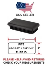 1 X 2 1/2 INCH RECTANGLE TUBING PLUG/END CAP 1" X 2.5" - QUANTITY 2