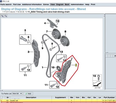 BMW Genuine Guide Rail for Timing Chain 11317577301 for sale 