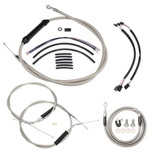 14 in Handlebar Extension Clutch  Throttle Cable Kit for Street Bob 12-17 No ABS