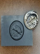 Big Fish 3D Graphite Ingot Mold Gold Silver Copper Tin Melting Casting Refining