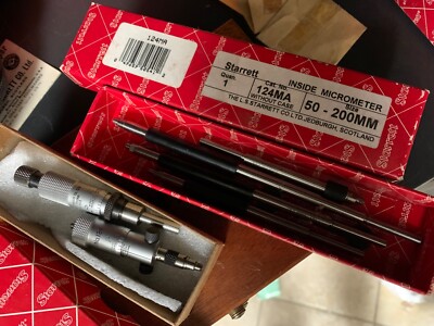 124MA 124b STARRETT INSIDE MICROMETERS + SOLID RODS FREE SHIPPING !!