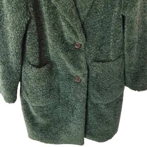 Chaqueta Abrigo de Peluche Sherpa Imitación Verde XS/S Halogen X Atlantic Pacific Para Mujer Foto 4 de 4