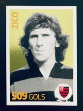 2013 Panini Campeonato Brasileiro # A11 Zico 509 Gols Flamengo gold foil sticker