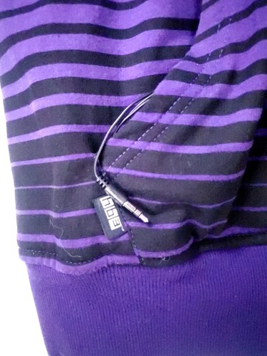 Hoodie Zip Pyrple Sweatshirt Earbuds MP3 Headphones Sz- M #003 Clearance: $24 - Picture 5 of 13
