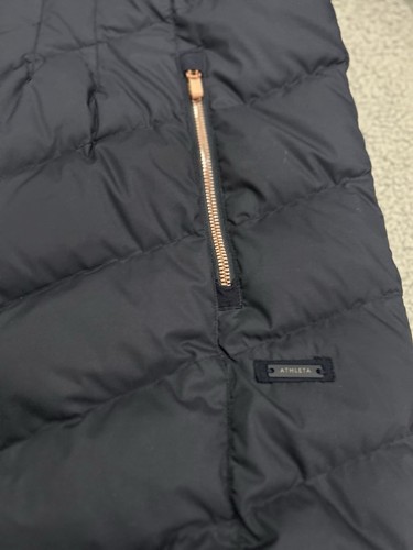 Athleta Responsible Down-ieville Jacket Womens L Blue Goose Down Hooded Parka - Picture 4 of 13