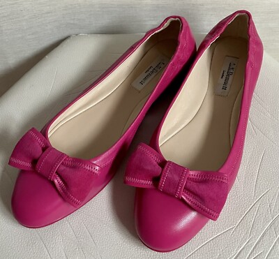 Bennett Leather Ballerina Bow Pumps Flats Pink Size EU 36 UK Never  Worn UK
