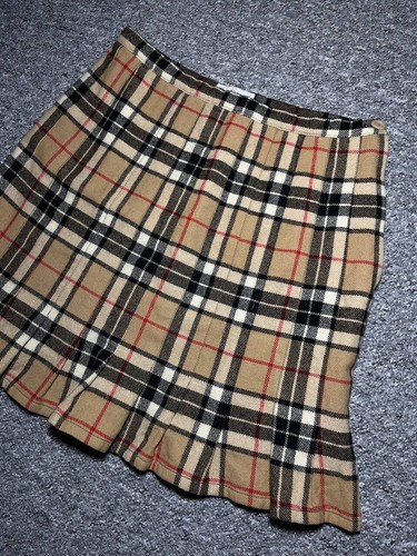 BURBERRYS Vintage Women's Nova Check Skirt - WOOL - Size L - Picture 4 of 9