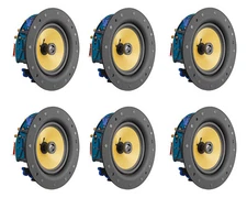6 Pack - TDX 8" 2-Way Ceiling Wall Home Theater Speaker Flush Mount White New