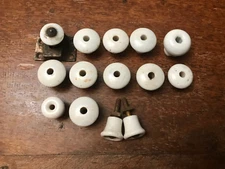 Lot of 14 Antique Porcelain Small Cabinet Knobs