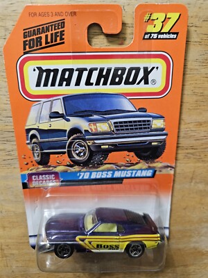 Matchbox '70 Boss Mustang, Purple; 1998 Classic Decades Series 37 Of 75 