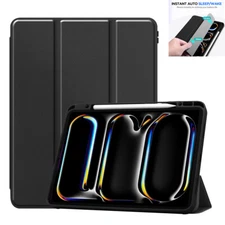 For Apple iPad Pro M4 13 in/11 in Case Folio Leather Stand Magnetic Smart Cover