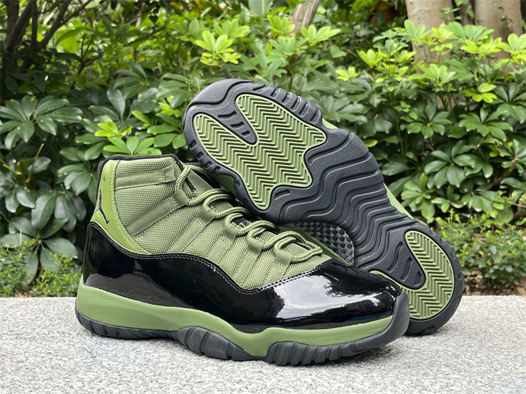 Air Jordan 11 Men's Army Green Basketball Shoes with Free Air Jordan 11 Men's Army Green Basketball Shoes with Free