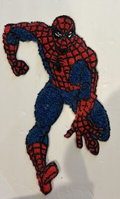 Vintage Spider Man Melted Plastic Popcorn Wall Hanging 21 x10  HTF