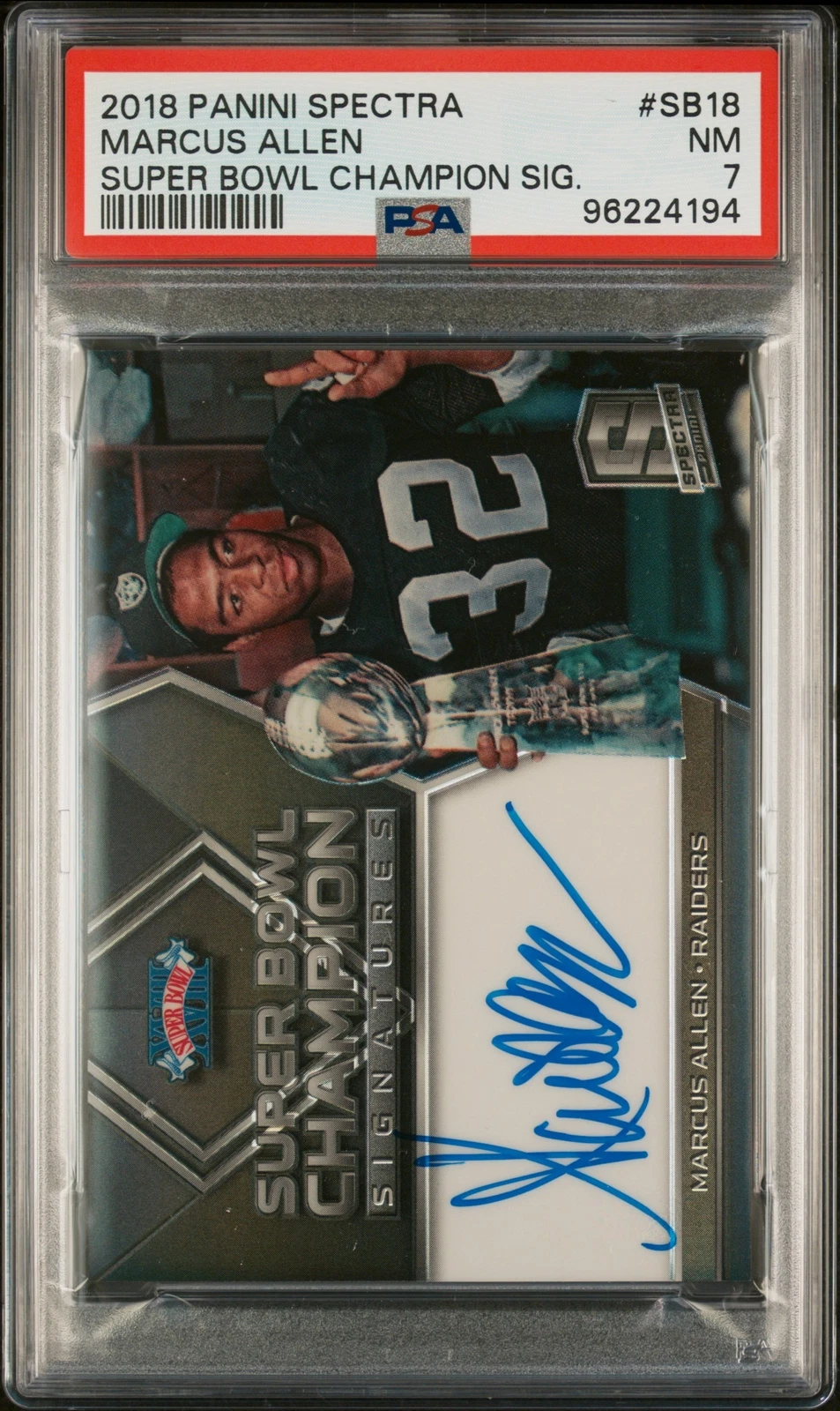 Marcus Allen Panini Spectra Super Bowl Champion Signatures #SB18 Base