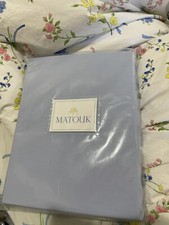 Matouk Italy New 1pc Cal King 17 Fitted Sheet 500TC Percale Sky 4 Sold