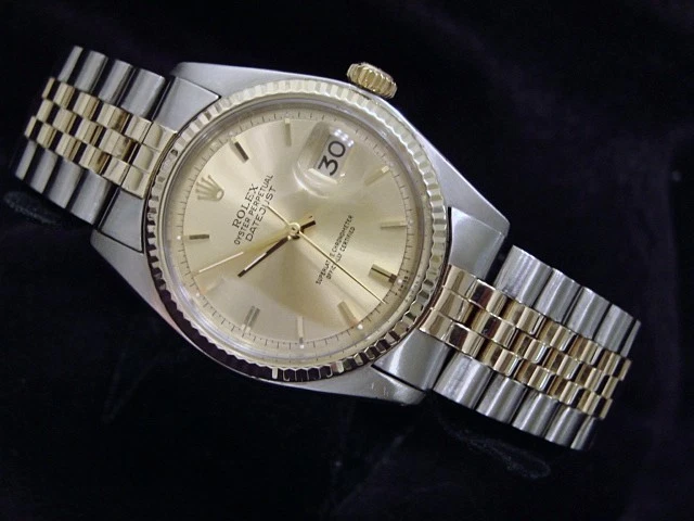 Rolex Datejust Mens 2Tone Gold & Stainless Steel Champagne 1601