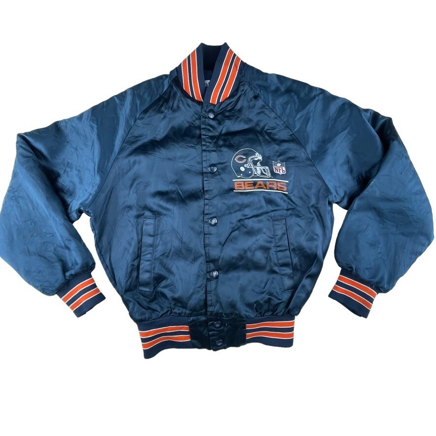割引済！80s 90s Chalk Line シカゴ・ベアーズ 刺繍 スタジャン Chicago Bears vintage Chalk Line 80s satin bomber jacket NFL youth