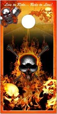 Live To Ride Biker Skulls Cornhole Wrap Bag Toss Skin Decal Sticker Wraps