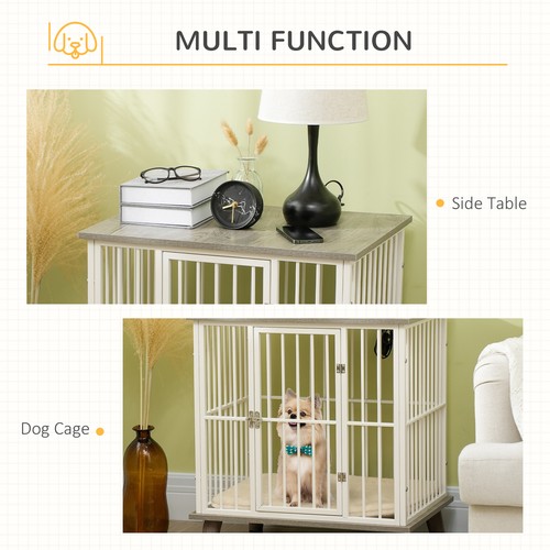 PawHut Dog Crate Furniture, Indoor Pet Kennel Cage, Top End Table w/ Soft - Picture 4 of 9