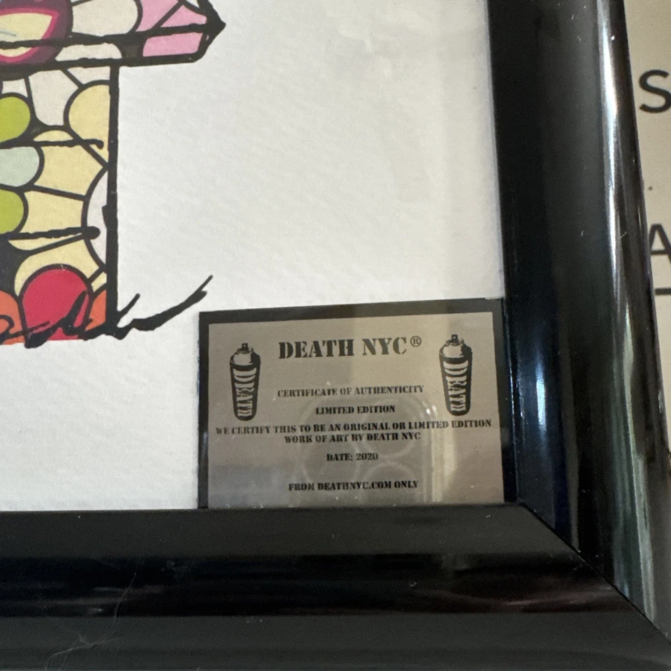 Arte pop graffiti certificado Snoopy Death NYC grande enmarcado 13x10 pulgadas Foto 2 de 4