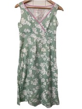Joules Floral Print Quality Lined Dress Blossom Greenfinch with Pink Trim VGC