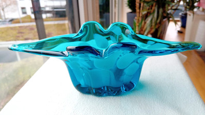Glas Schale - MURANO - dekoratives Design - Länge 27,5 cm - 0,7 kg