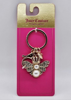 Juicy Couture Crown Butterfly Gold Tone Key Chain Bag Charm 